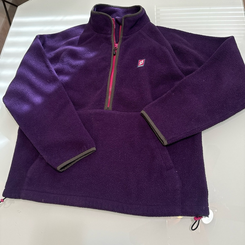 Peloton Chalet Lightweight Sherpa Zip Pullover in Purple M Medium U3